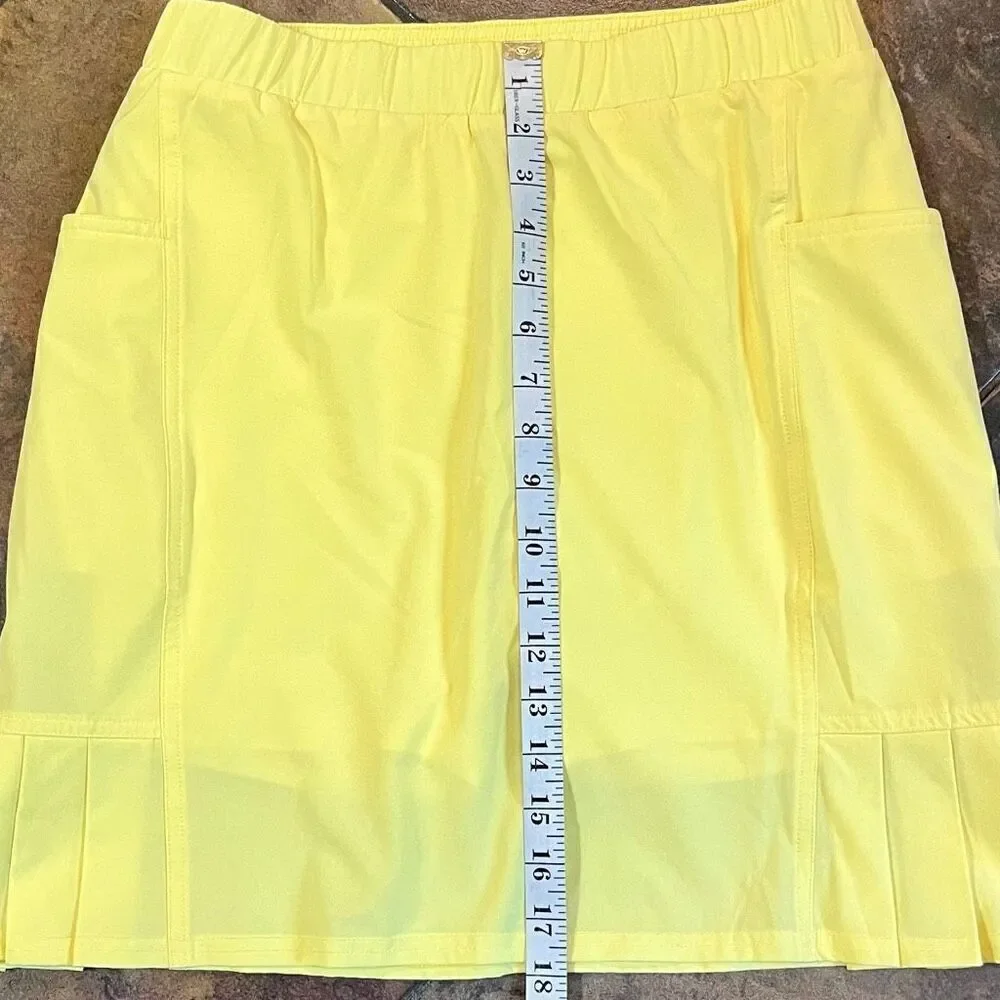 Chico’s Zenergy Women’s Yellow Pleated Skort Size 0